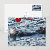 Carte postale I Heart Sea Otters (Devant / Derrière)
