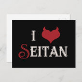 Carte Postale I "heart" Seitan drôle design végétalien (Devant / Derrière)