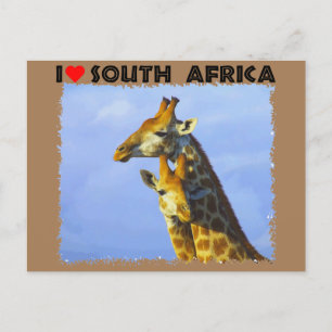 Carte Postale I Heart South Africa Blue Sky Giraffes