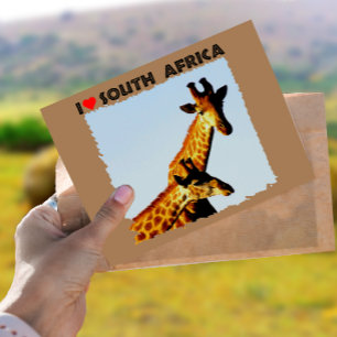 Carte Postale I Heart South Africa Blue Sky Giraffes