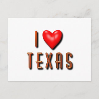Carte Postale I Heart Texas