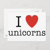 Carte Postale I Heart Unicorns (Devant / Derrière)