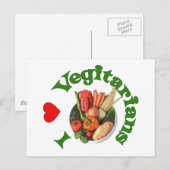 Carte Postale I Heart Végétariens (Devant / Derrière)