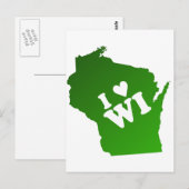 Carte Postale I Heart Wisconsin (Devant / Derrière)
