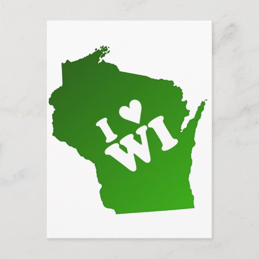 Carte Postale I Heart Wisconsin (Devant)