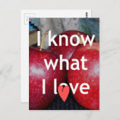 Carte Postale "I Know What I Love" - Design à thème Apple (Devant / Derrière)