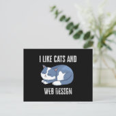 Carte Postale I like Cats and Web Design Gift (Debout devant)