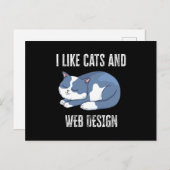 Carte Postale I like Cats and Web Design Gift (Devant / Derrière)
