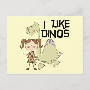 Carte Postale I LIke Dinos-GIrl Tshirts et cadeaux