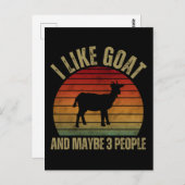 CARTE POSTALE I LIKE GOAT AND MAYBE 3 PEOPLE (Devant / Derrière)