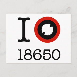 Carte Postale I Love 18650 Batteries Li-Ion