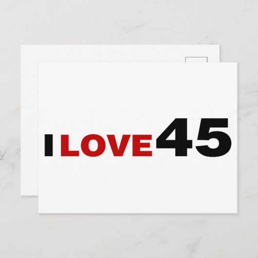 Carte Postale I Love 45 (Devant / Derrière)