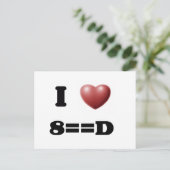 Carte Postale I Love 8==D (Debout devant)