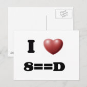 Carte Postale I Love 8==D (Devant / Derrière)