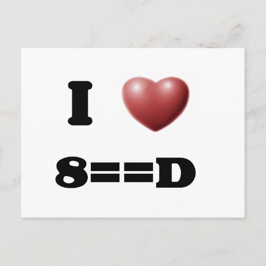 Carte Postale I Love 8==D (Devant)