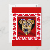 Carte Postale I Love Airedales (Devant / Derrière)