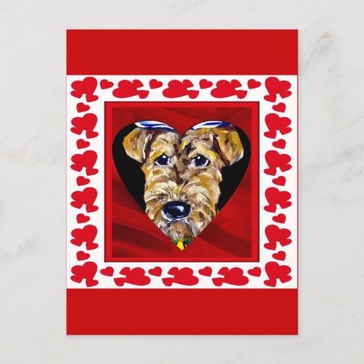 Carte Postale I Love Airedales (Devant)