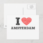 Carte Postale I Love Amsterdam (Devant / Derrière)
