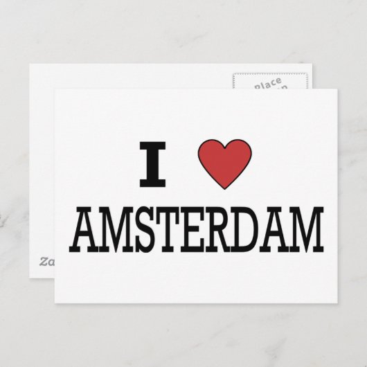 Carte Postale I Love Amsterdam (Devant / Derrière)