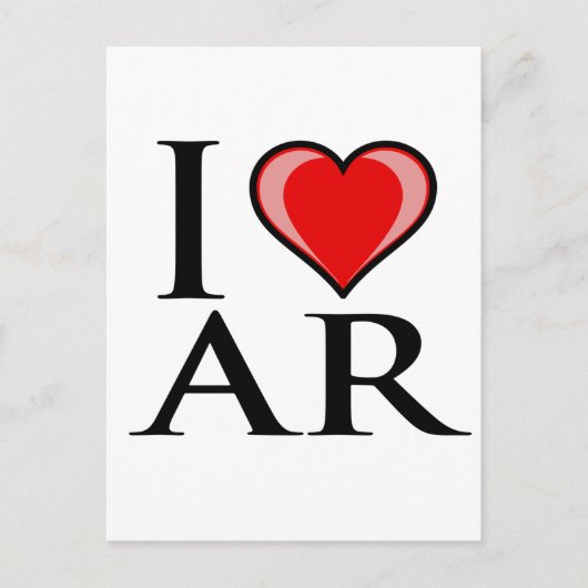 Carte Postale I Love AR - Arkansas (Devant)