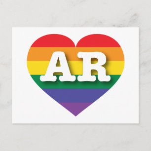 Carte Postale I Love Arkansas Rainbow Heart