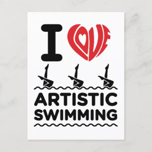 Carte Postale I Love Artistic Swimmer Synchro