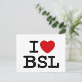 Carte Postale I Love ASL (Blanc) (Debout devant)
