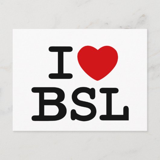 Carte Postale I Love ASL (Blanc) (Devant)