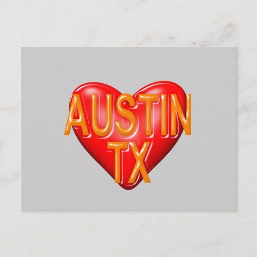 Carte Postale I Love Austin Texas (Devant)