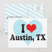 Carte Postale I Love Austin, TX (Devant / Derrière)