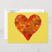 Carte Postale I Love Automne, subtil—Coeur feuille d'Aspen rouge (Devant / Derrière)