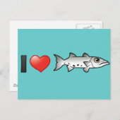Carte Postale I Love Barracuda (Devant / Derrière)