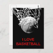 Carte postale I Love Basketball (Devant / Derrière)