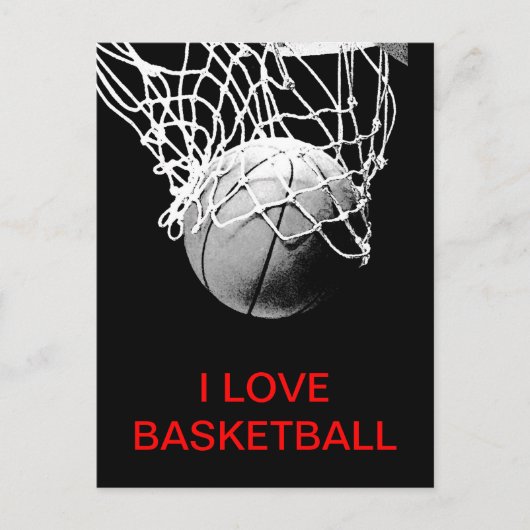 Carte postale I Love Basketball (Devant)