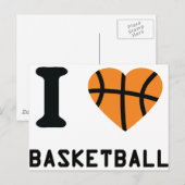 Carte Postale I Love Basketball (Devant / Derrière)
