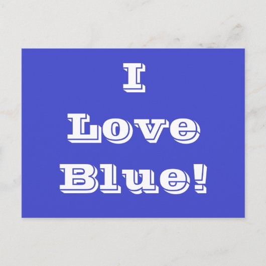 Carte postale I Love Blue (Devant)