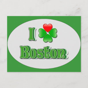 Carte Postale i Love Boston - Clover