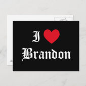 Carte Postale I Love Brandon (Devant / Derrière)