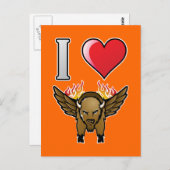 Carte Postale I Love Buffalo Wings (Devant / Derrière)