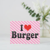Carte Postale I Love Burger (Debout devant)