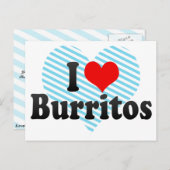 Carte Postale I Love Burritos (Devant / Derrière)