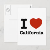 Carte Postale I Love california (Devant / Derrière)