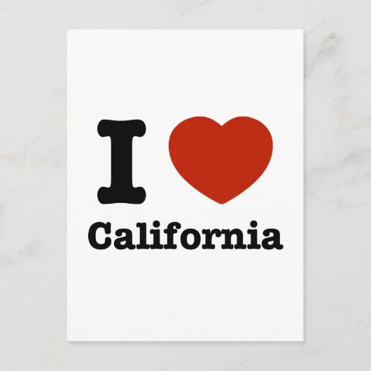 Carte Postale I Love california (Devant)