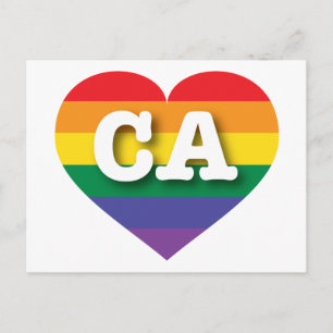 Carte Postale I Love California Rainbow Heart