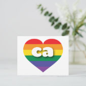 Carte Postale I Love California Rainbow Heart (Debout devant)