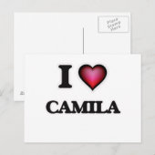 Carte Postale I Love Camila (Devant / Derrière)