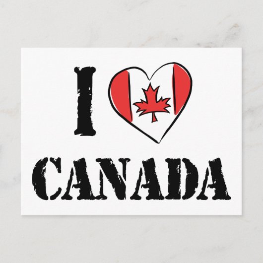 Carte Postale I Love Canada (Devant)