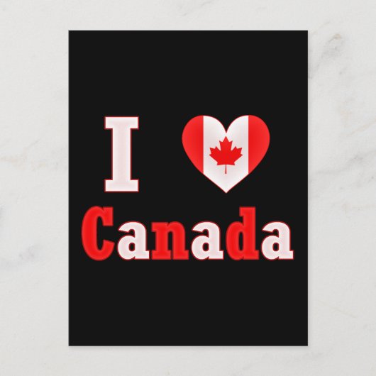Carte Postale I Love Canada Maple Leaf Heart (Devant)