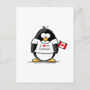 Carte Postale I Love Canada Penguin