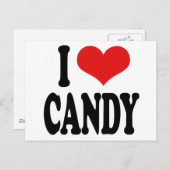 Carte Postale I Love Candy` (Devant / Derrière)